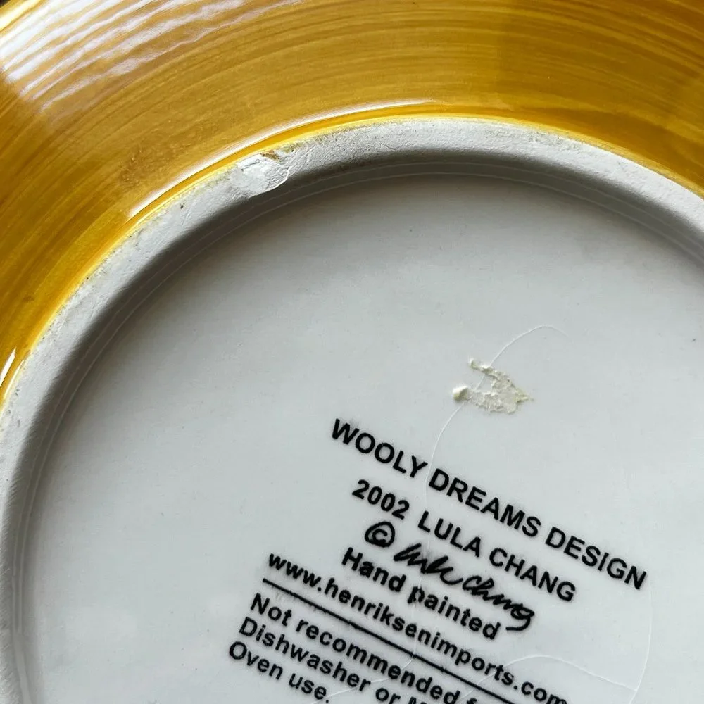 Wooly Dreams Design 8 inch Plate Cows Taking a Bubble Bath Lula Chang - Rare - Picture 3 of 3